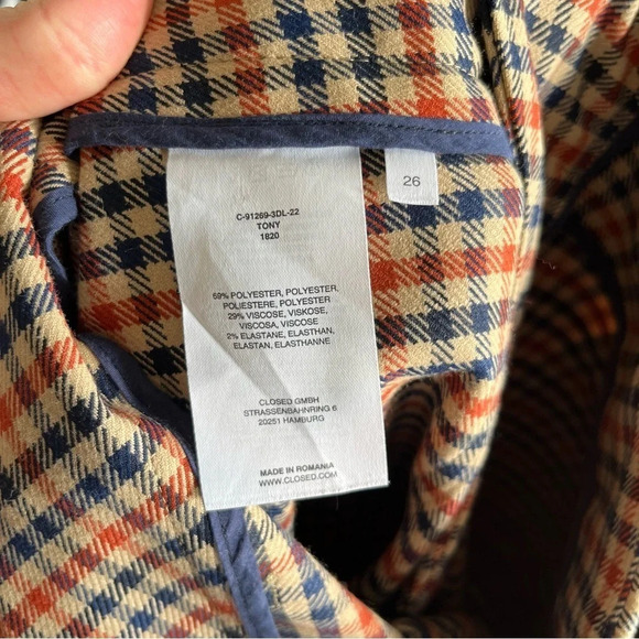 Closed Pants Women's 26 Tony Plaid Checkered Academia Preppy $334 Garmentory - Picture 7 of 8